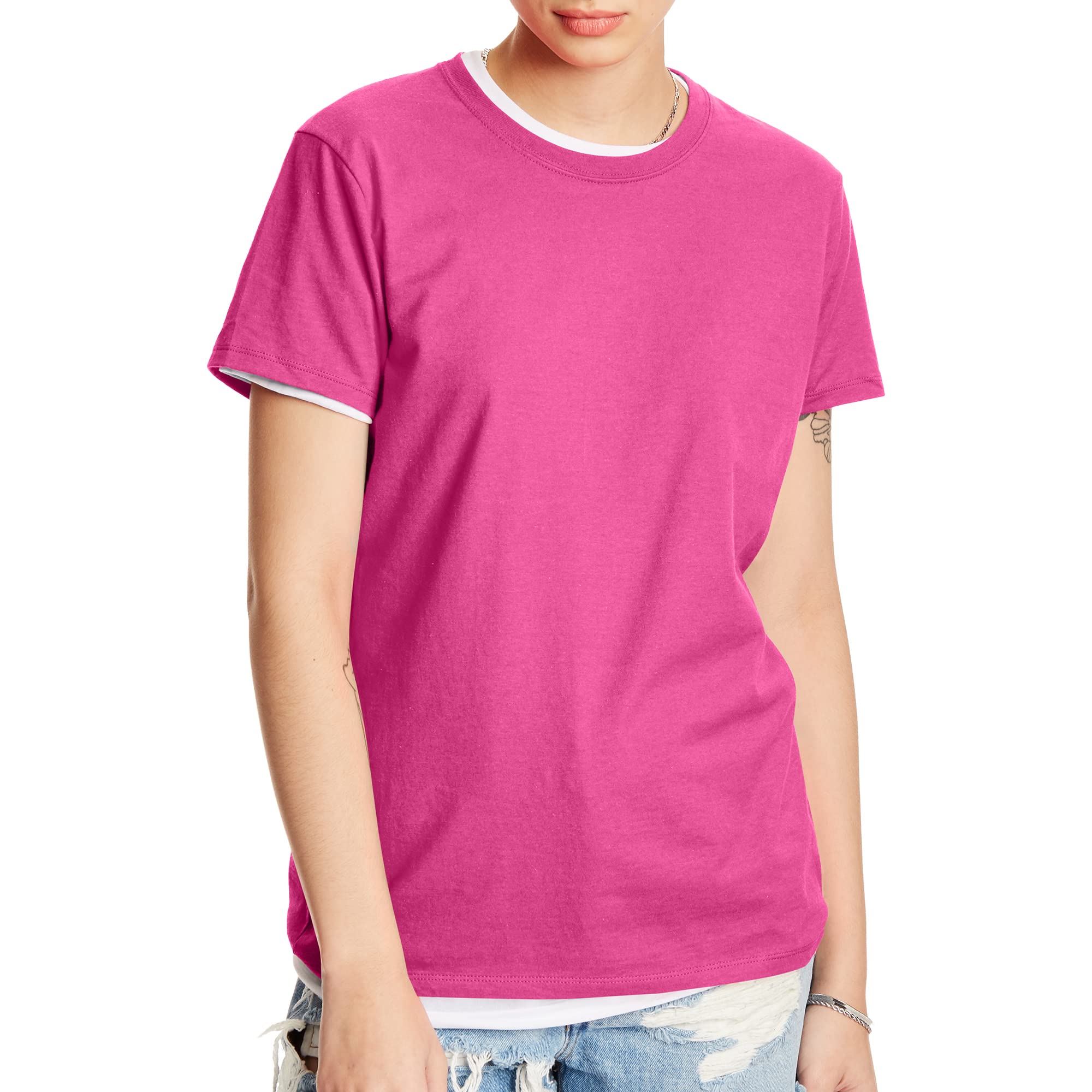Hanes Women's Perfect-T Short-Sleeve T-Shirt, Women’s Crewneck T-Shirt, Women’s 