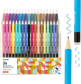 Grabie Erasable Gel Pens, 36 Color 0.7 mm Medium Point Pens