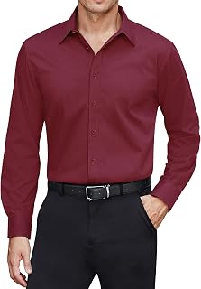 J.VER Mens Long Sleeve Stretch Regular Fit Casual Formal Shirts
