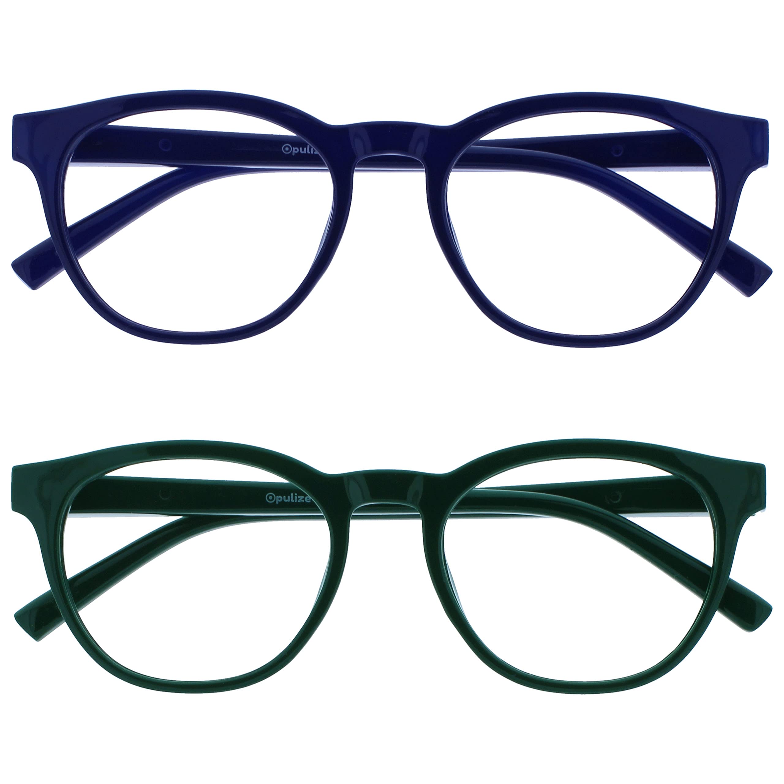 OPULIZE BLU Blue Light Blocking Reading Glasses for Women Men, Cool Round Frame 