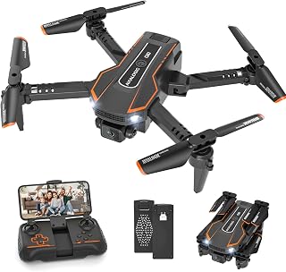 AVIALOGIC Mini Drone with Camera for Kids, Remote Control Helicopter Toys Gifts for Boys Girls, FPV RC Quadcopter with 1080P HD Live Video Camera, Altitude Hold, Gravity Control, 2 Batteries, Black