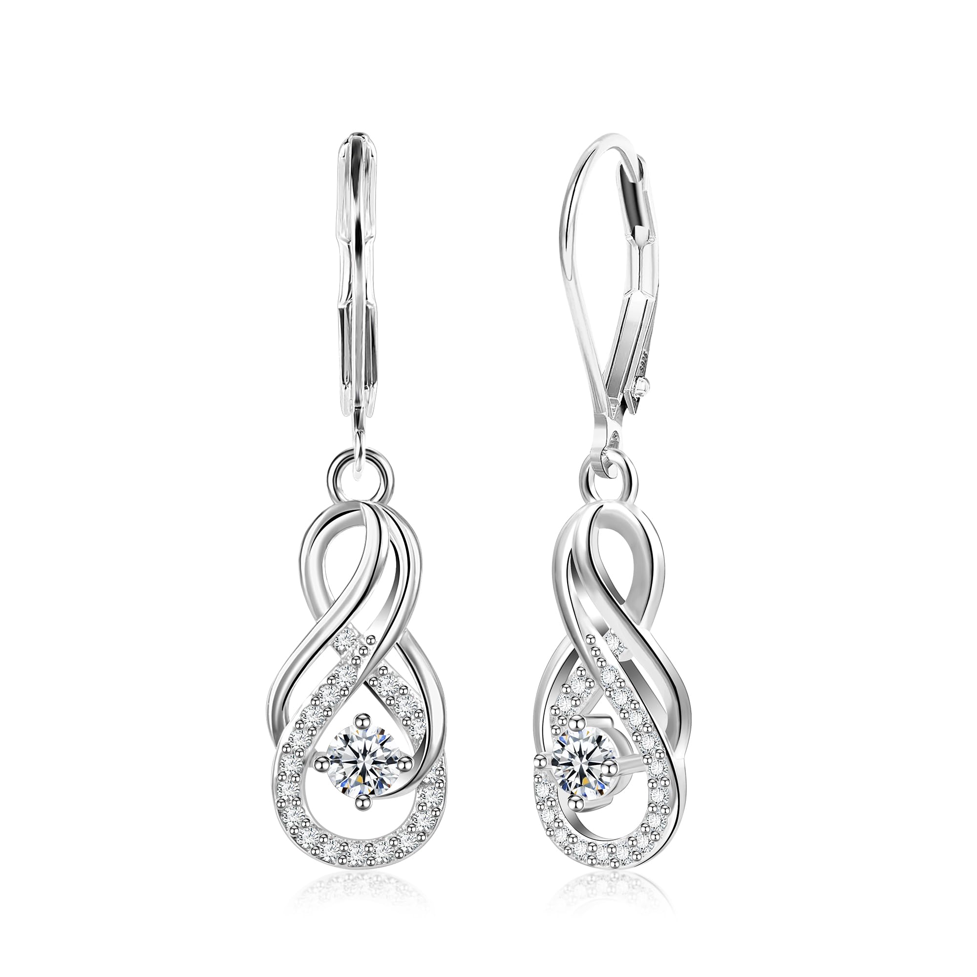 ALEXCRAFT Drop Sterling Silver 925 Dangle Earrings for Women Dangle Cubic Zircon