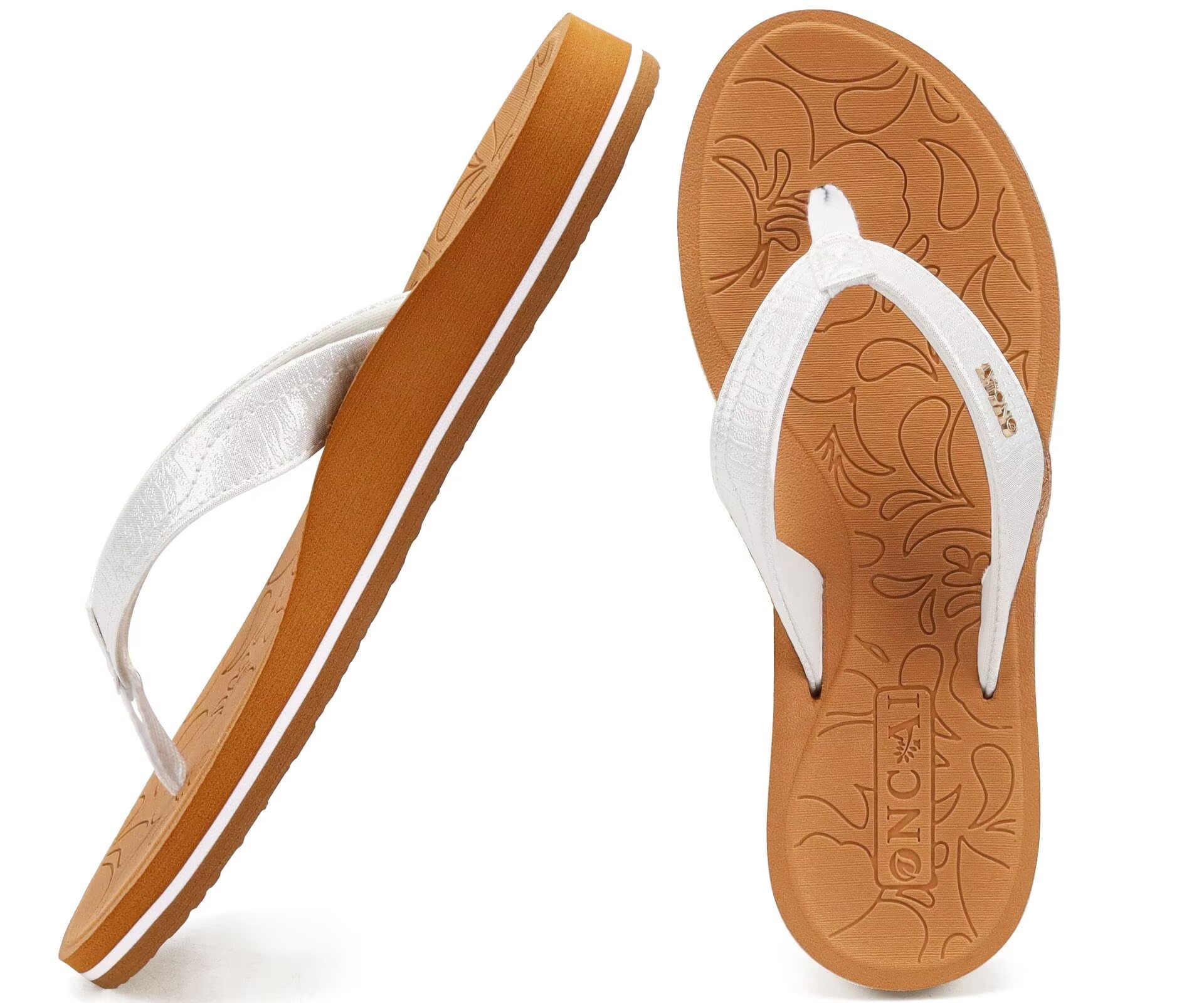 ONCAI Women's Flip Flops Comfortable Summer Beach Thong Sandals for Women with C