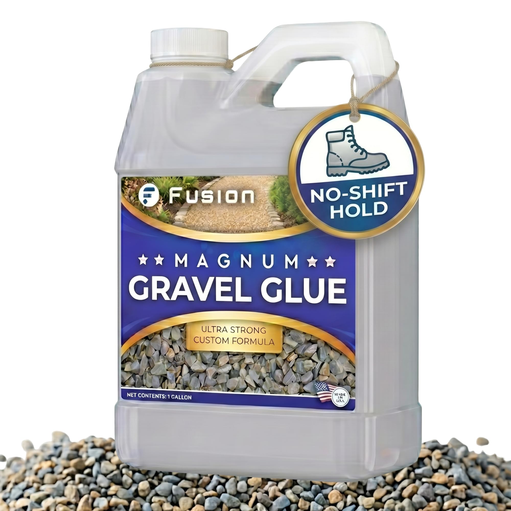 Magnum Gravel Glue for Landscaping, 128oz | Adhesive for Pea Gravel, Small Pebbl