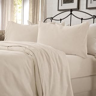 Great Bay Home Cotton Jersey Knit King Sheet Set - Ultra-Soft, Stretchy, Heathered Melange Bed Sheets - Cozy, Soft T-Shirt Sheet & Pillowcase Set (Oatmeal)