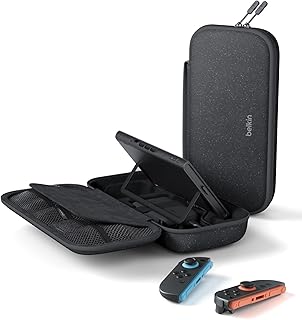 Belkin Gaming Nintendo Switch 2 Charger Case with 10K Power Bank - Charcoal | Removable 10000mAh Portable Charger for Switch 2, LCD Display, 20W Fast Charging, AirTag Holder, Storage for 10 Game Cards