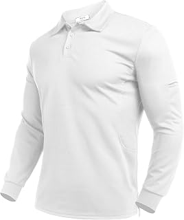 Deyeek Men's Long Sleeve Polo Shirts, Quick Dry Golf Polo for Men