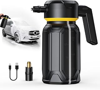 Electric Foam Gun, Car Wash, Rechargeable, 0.6 gal (2 L) Cordless Foam Spray, Pump Spray, 4000 mAh, Type-C Compatible, High Pressure, Rechargeable Foam, Automatic Foam Sprayer, Car Wash Goods, For