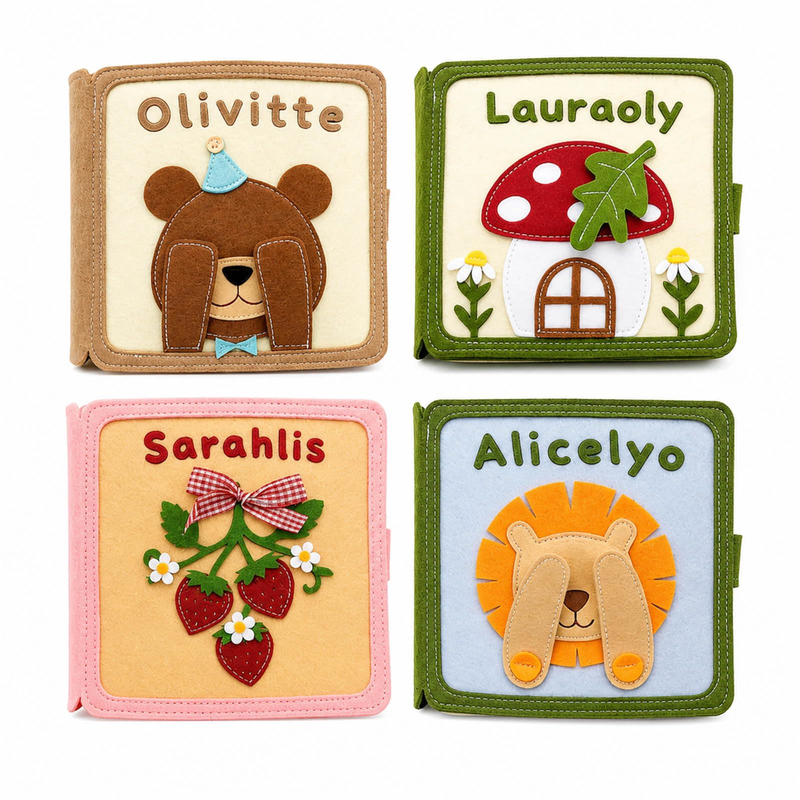 Personalized Montessori Felt Busy Book for Toddlers 1-3, Custom Name Quiet Book,