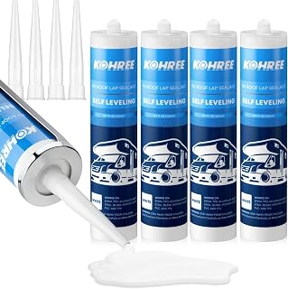 Kohree RV Roof Sealant 4 Pack, Self-Leveling Lap Sealant White | RV Caulking for Roofing, Maintenance, Repair