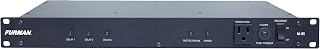 Furman M-8S Power Sequencer with 9 Outlets - Rackmountable Design - Black | Merit 15A power sequencer that powers rack outlets on/off in delayed sequence to prevent inrush and speaker thumps