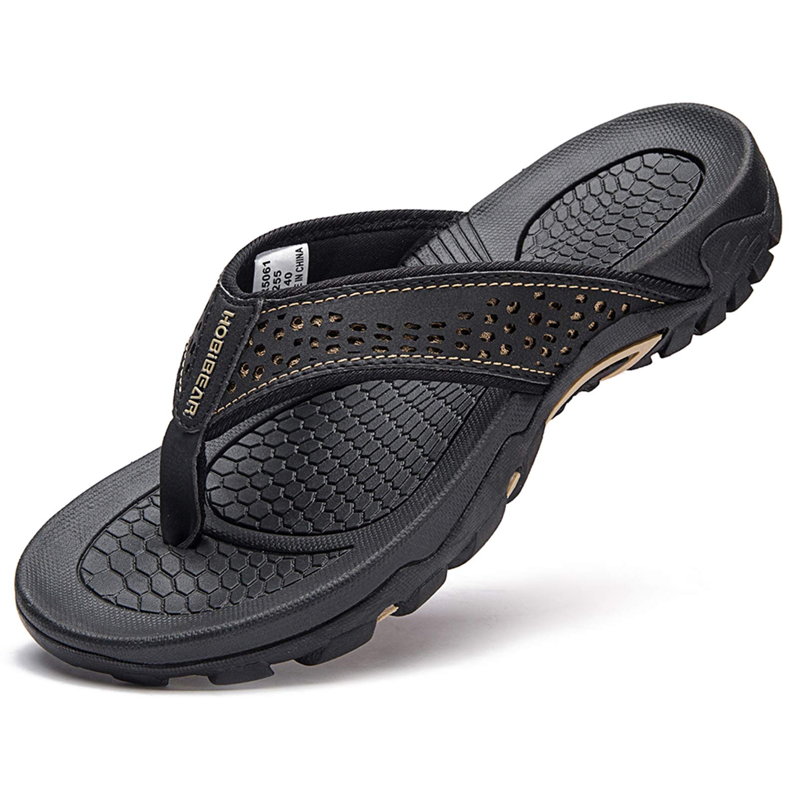 GUBARUN Men's Sports Flip Flops Comfortable Casual Thong Sandals Outdoor, black1