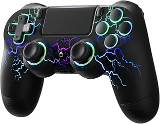 ECHTPower Controller for PS4, 2025 UPGRADE Bluetooth Controller for PS4/PC, Type-C Port, Hall Effect Joystick, Back Buttons, 1000mAh Battery, Turbo, Vibration, Gyroscope, Ergonomic Anti-Slip Design