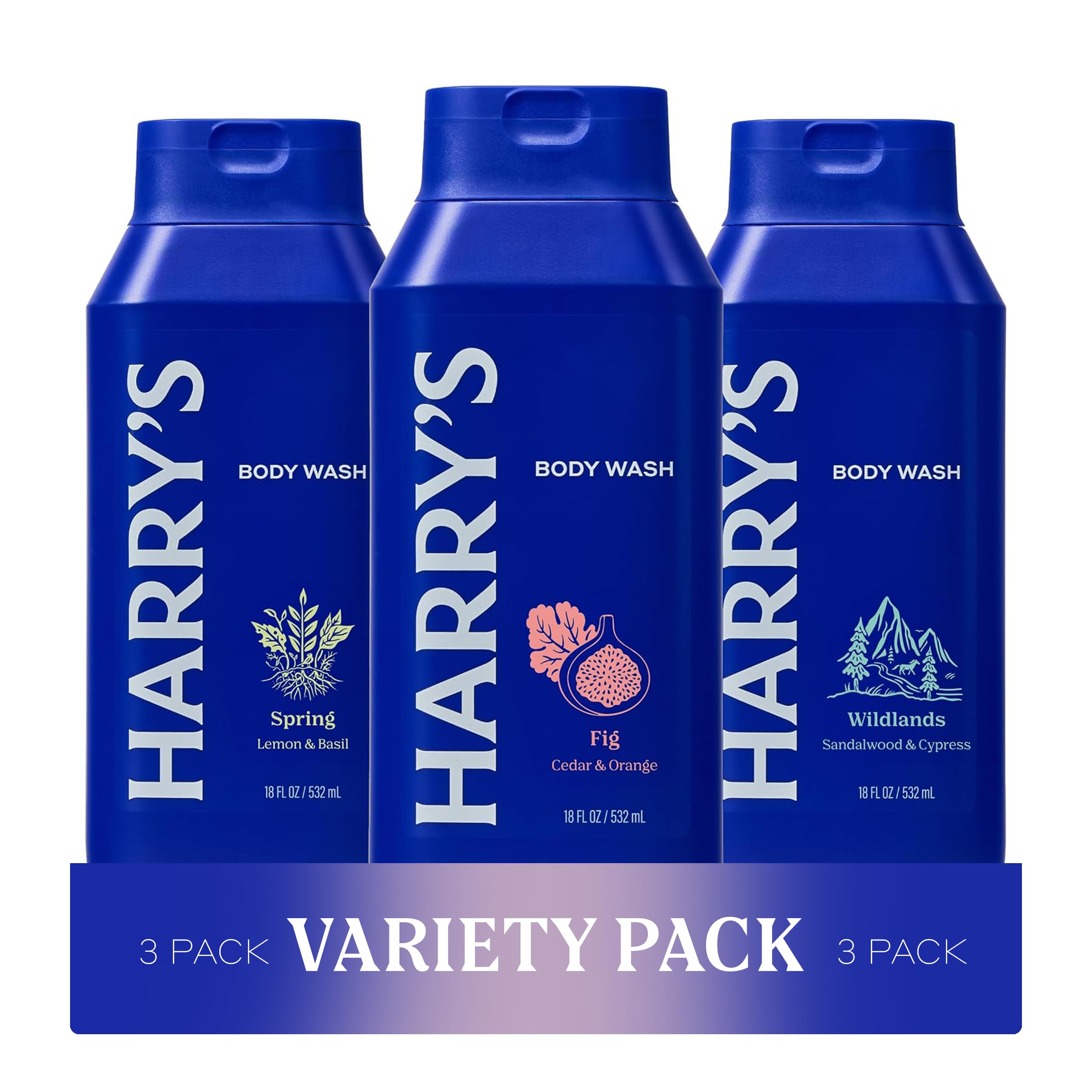 Harry's Body Wash for Men Variety Pack - 3 x 532ml Signature Scents | Viral on T