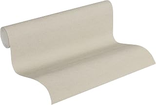 A.S. Création 371782 37178-2 Plain Cuba Non-Woven Wallpaper 33 ft x 1.74 m Beige Grey Made in Germany