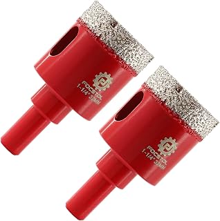 FOCSTOL Diamond Drill Bits 32 mm – 2 Pieces Diamond Crown Drill Bit with Round Handle for Porcelain Stoneware Ceramic Granite Marble Quartz