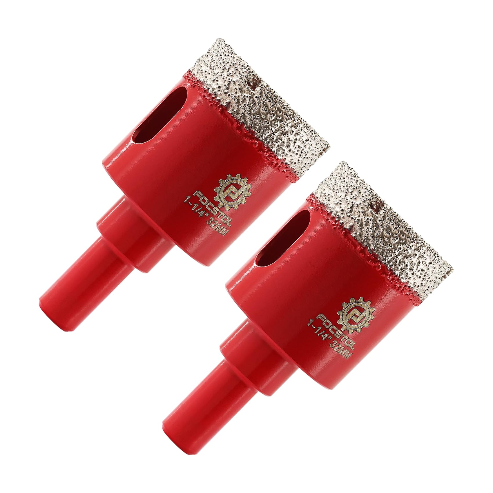 FOCSTOL Diamond Drill Bits 32 mm – 2 Pieces Diamond Crown Drill Bit with Round H