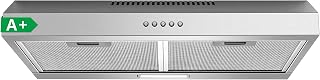 TopStrong 60cm Under Cabinet Cooker Hood, 250m³/h Slim Kitchen Extractor Fan, 3 Speed, A+ Energy Rating, LED Light, 430 Stainless Steel, Recirculating & Ducted Extractor Hood