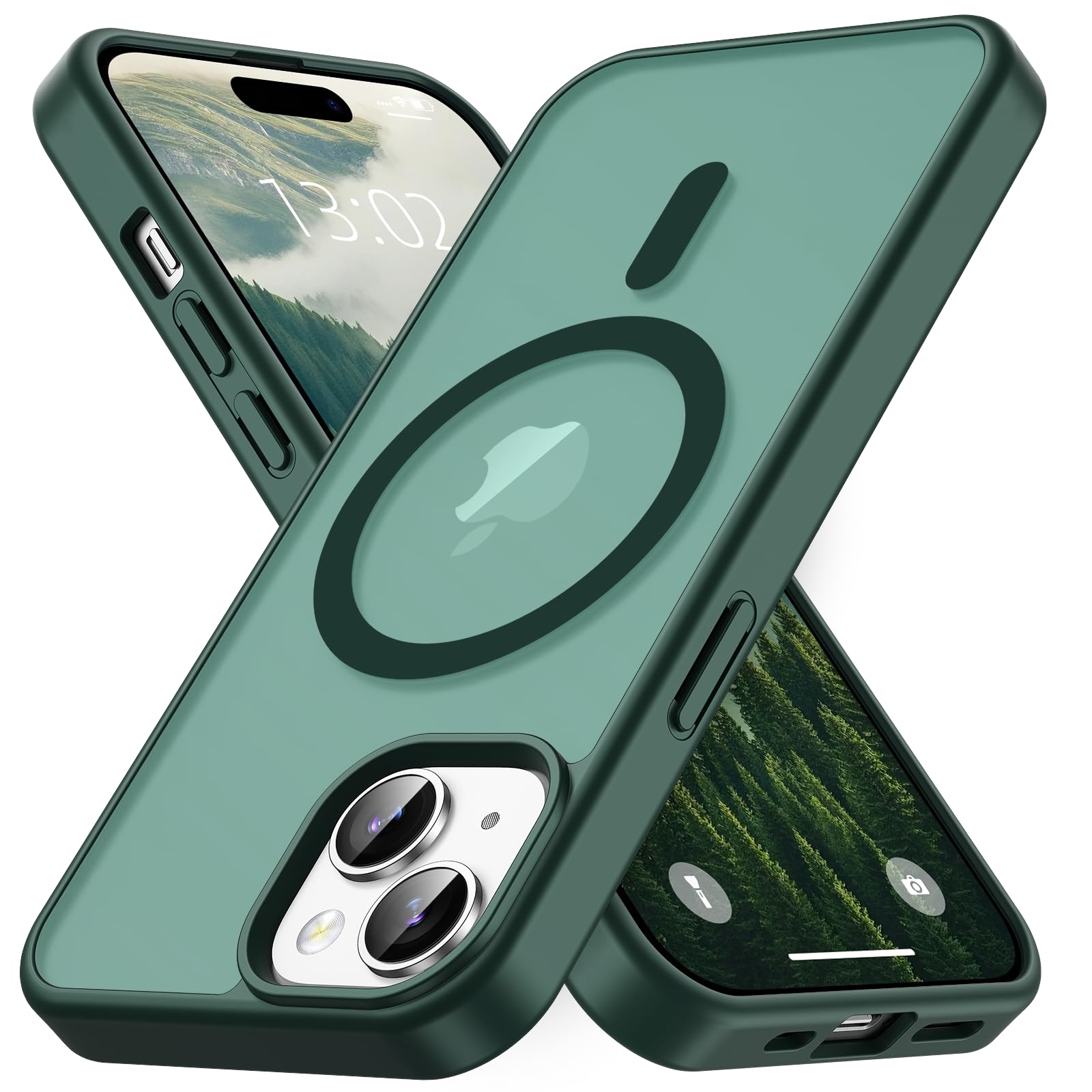 iPhone 13/iPhone 14 Case, MagSafe Compatible, Matte Translucent Magnetic Case, M