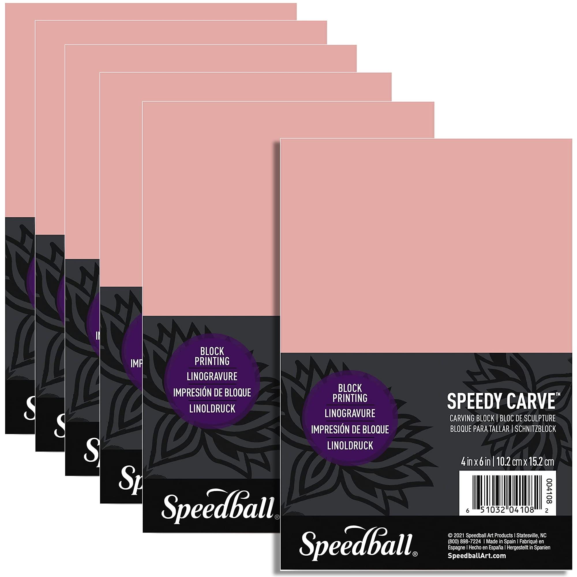 Speedball Speedy-Carve Premium Printmaking Blocks - 4" x 6" Pink Carvi