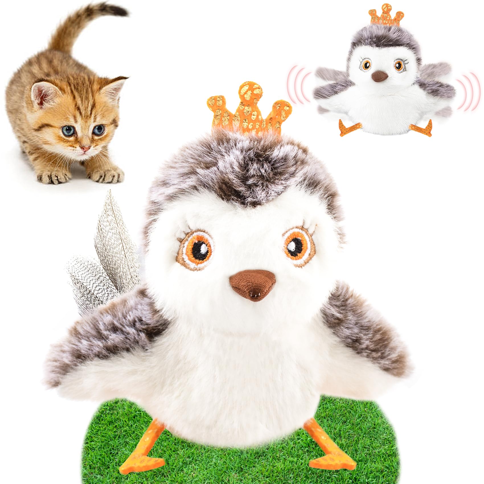 Interactive Cat Toys for Indoor Cats, Automatic Flying Bird Cat Toy - Flapping C