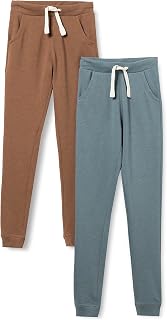 Boys 2er-Pack Jogginghosen – Weiche Baumwoll-Jogginghosen mit Elastischem Bund, Kordelzug, Gerippten Bündchen und Taschen, Bequeme Alltagshosen für Jungen
