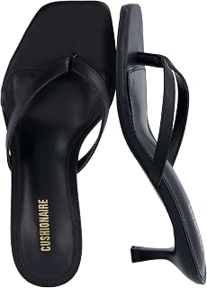 CUSHIONAIRE Miami Kitten Heels - Sandali infradito da donna, con tacco in memory foam, sandali eleganti senza lacci