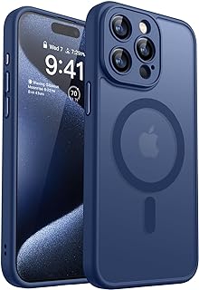 CANSHN Magnetic Shockproof for iPhone 15 Pro Max Case, Deep Blue