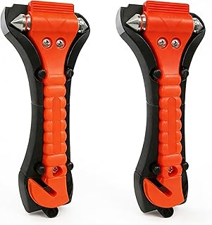 BFXM Car Window Breaker Hammer and Seat Belt Cutter 2-in-1, 2 Packs | Emergency Escape Tool, Safety Glass Breaker, Automotive Safety Essentials And Car Accessories