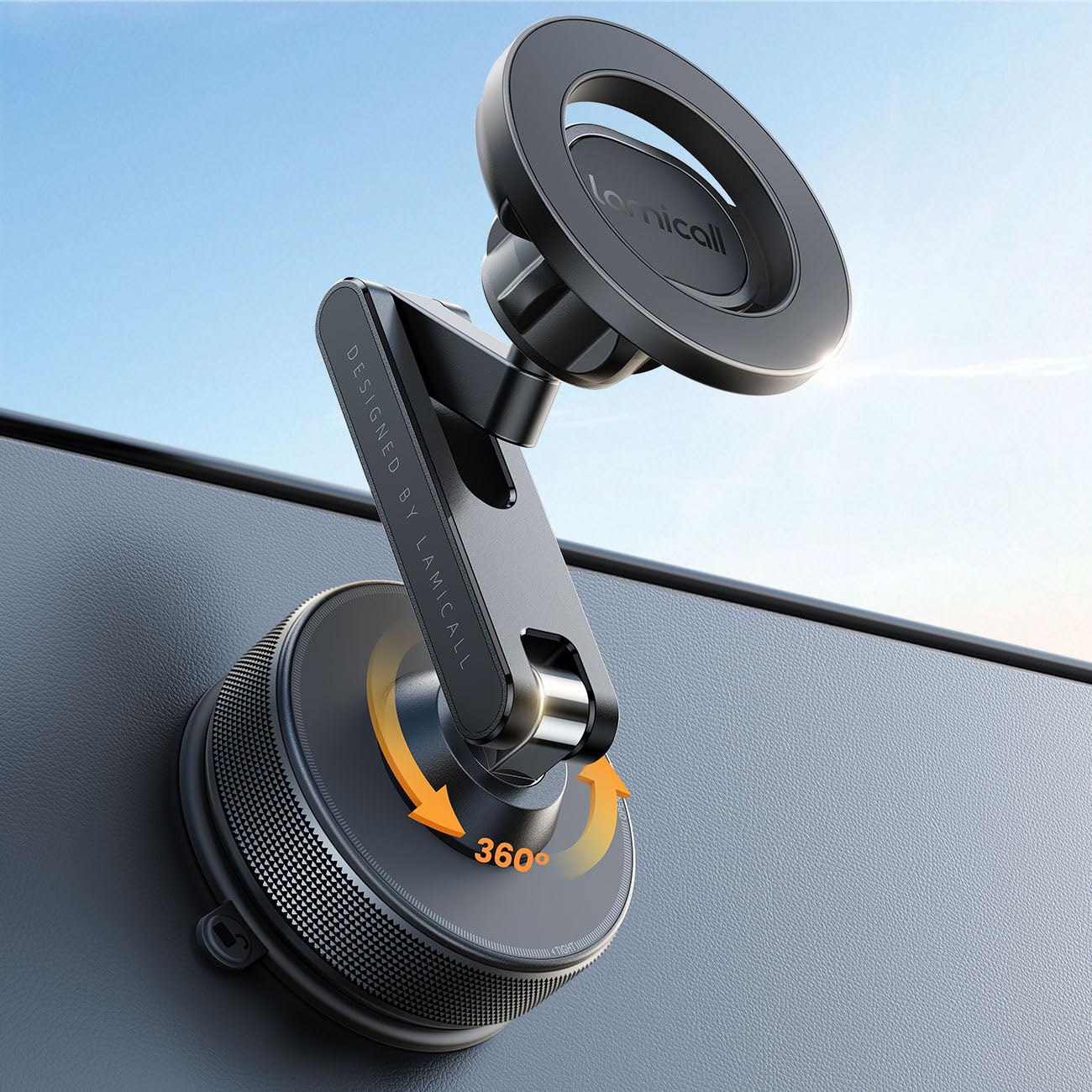 Lamicall for MagSafe Car Mount – Vacuum Suction + Gel Suction Cup Magnetic Phone