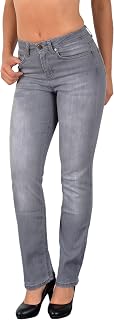 ESRA Straight Fit Jeans Women's High Wasit Women's Jeans Stretch Plus Size