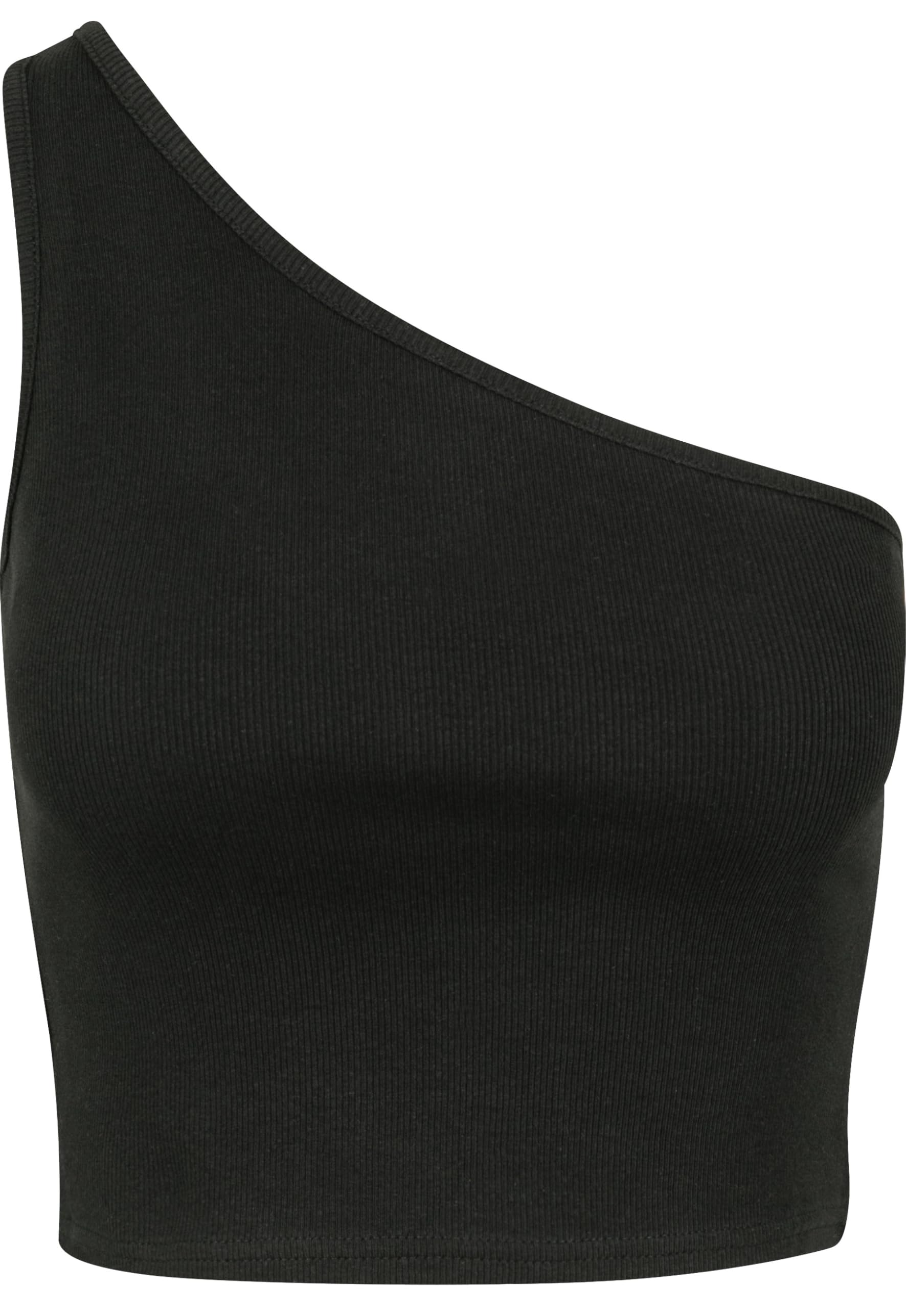 Urban Classics Haut Asymétique Court Femme Femme Top Noir Regular/Coupe Standard