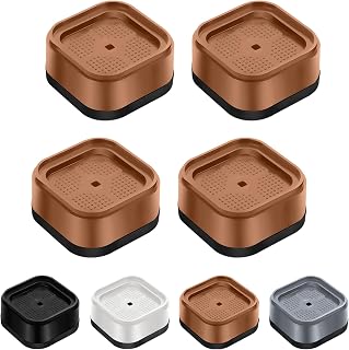 shouwuhho Pack of 4 Adjustable Bed Furniture Risers Heavy Duty Height 1 Inch Square Stacking Risers for 3.5 or 3 Inch Bed Legs for Desk Table Sofa Chair Legs