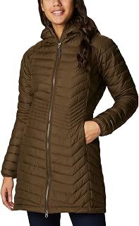 Columbia WK0034 Women's Waterproof Hooded Down Jacket, Mid-Length, POWDER LITE MID JACKET, Polyester, WK0034