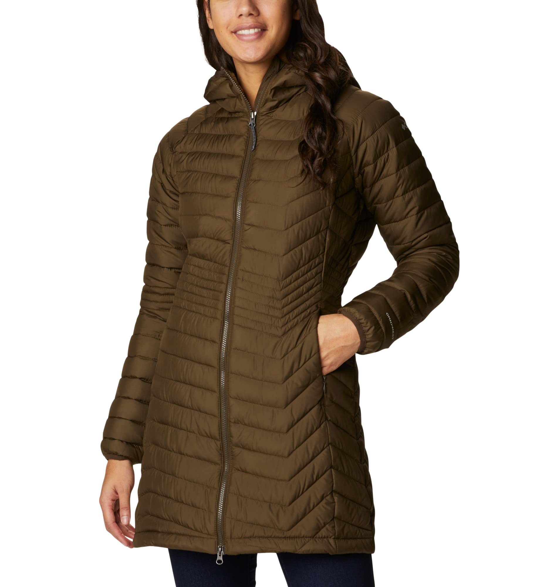 Columbia WK0034 Women's Waterproof Hooded Down Jacket, Mid-Length, POWDER LITE M