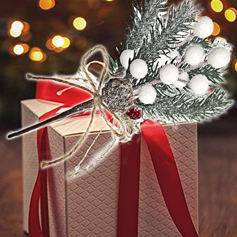 1/3 Pcs Artificial Christmas Plants, Snowflakes, Pine Needles, Flower Branches, 