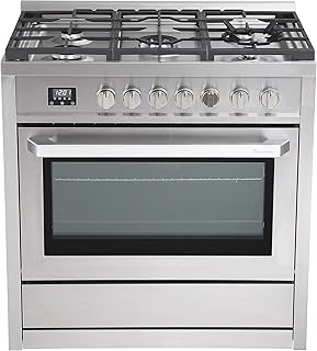 Rangaire RRG361TS 36" Gas Range with Timer, Stainless Steel | Sealed Burners, Convection Fan, Easy Reach Racks