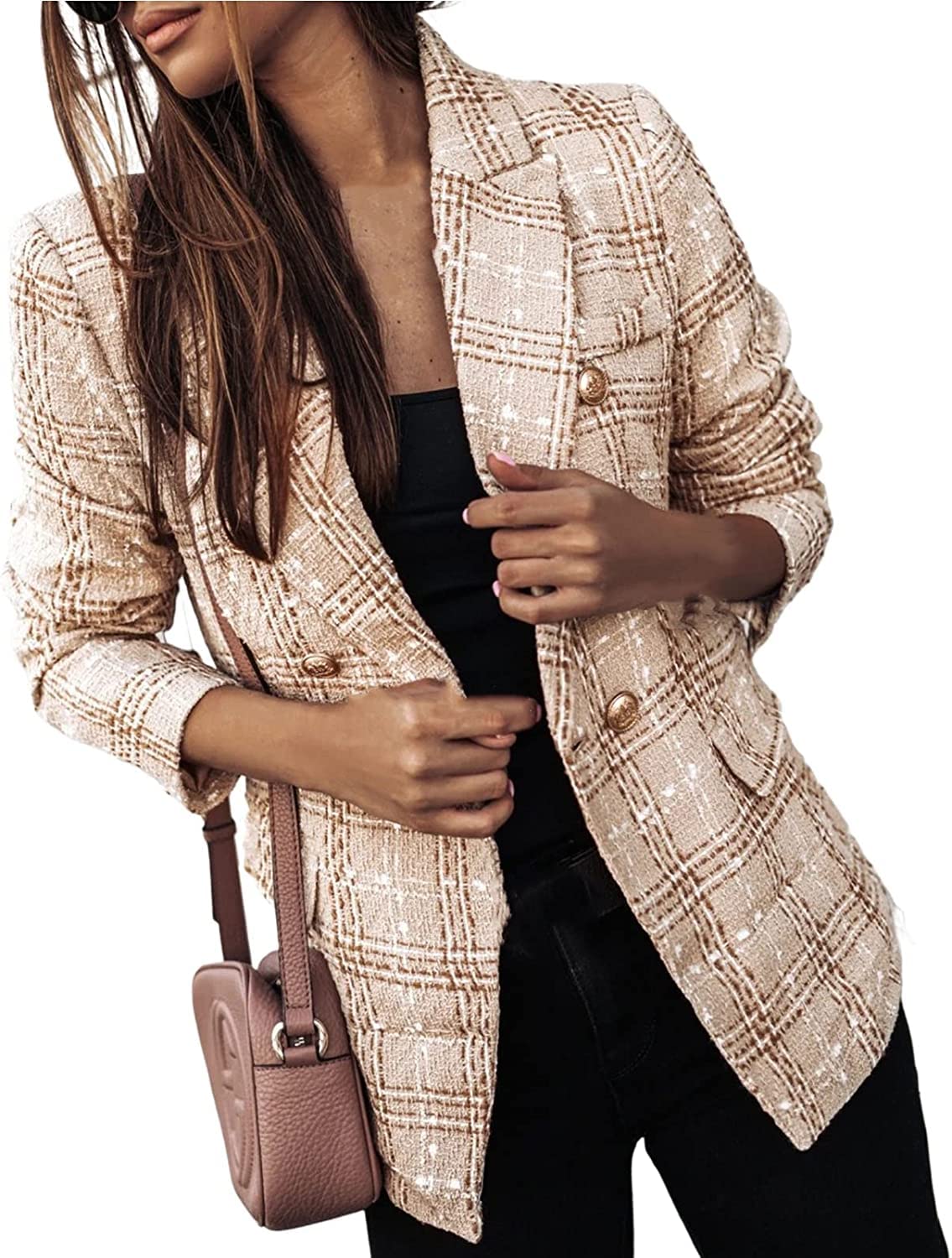Women's Double-Breasted Blazer Office Work Wear Blazer Office Work Clothing Jack