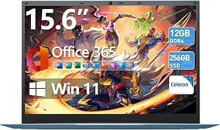 MELIUNA 15.6'' AI Laptop with Office 365 12GB RAM 256GB SSD(Deep Gray) | 180° Opening Display, Win 11 Laptops AI Software, 7000mAh Battery, Full-Featured Type-C, Business Student Notebook