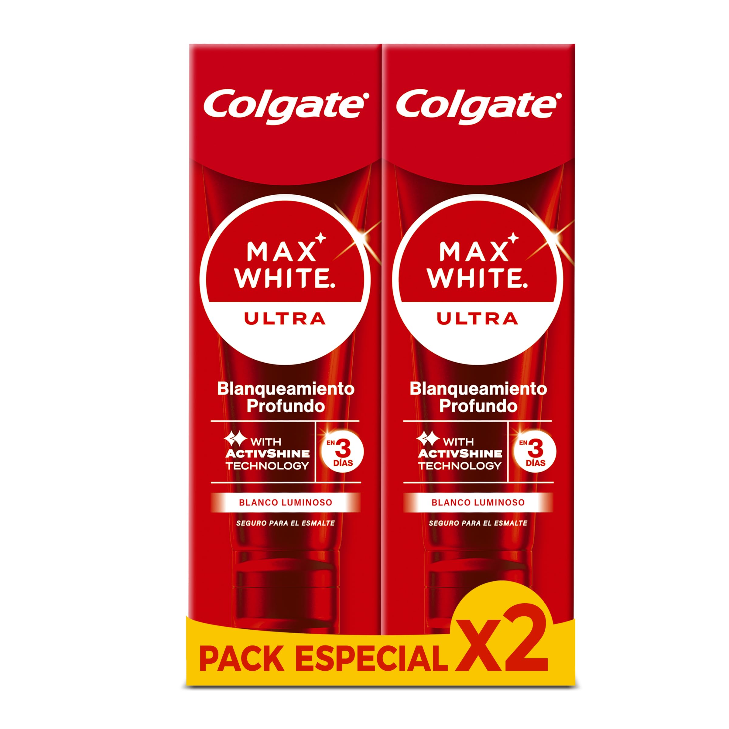 Colgate Max White Ultra Active Foam Toothpaste 2x75ml