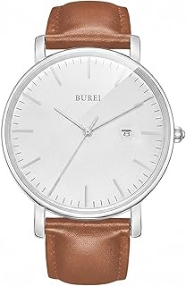 BUREI Men Watches Fashion Minimalist Analog Calendar Quartz Waterproof Watches for Men Women Student.