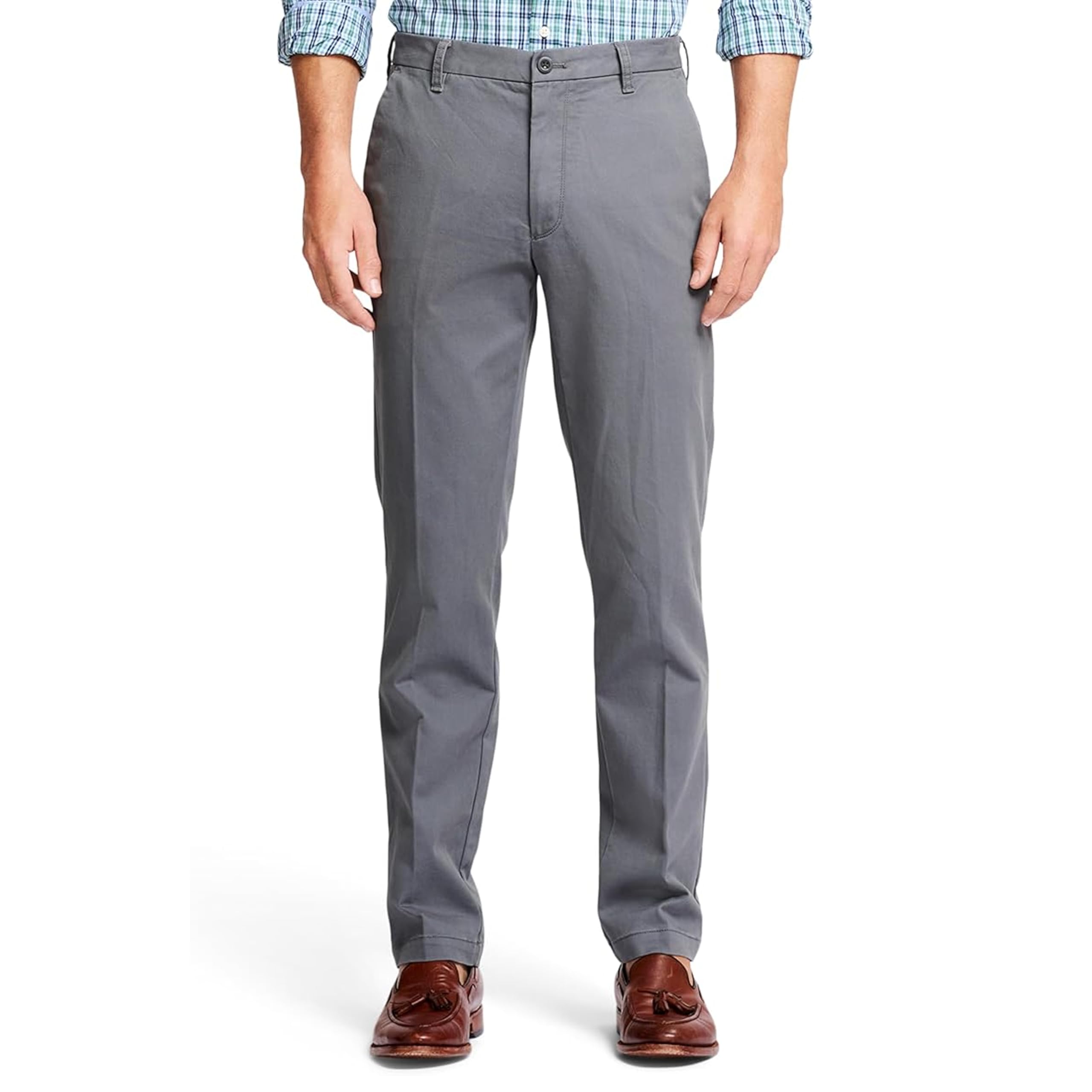 Izod Men's Performance Stretch Straight Fit Flat Front Chino Pant