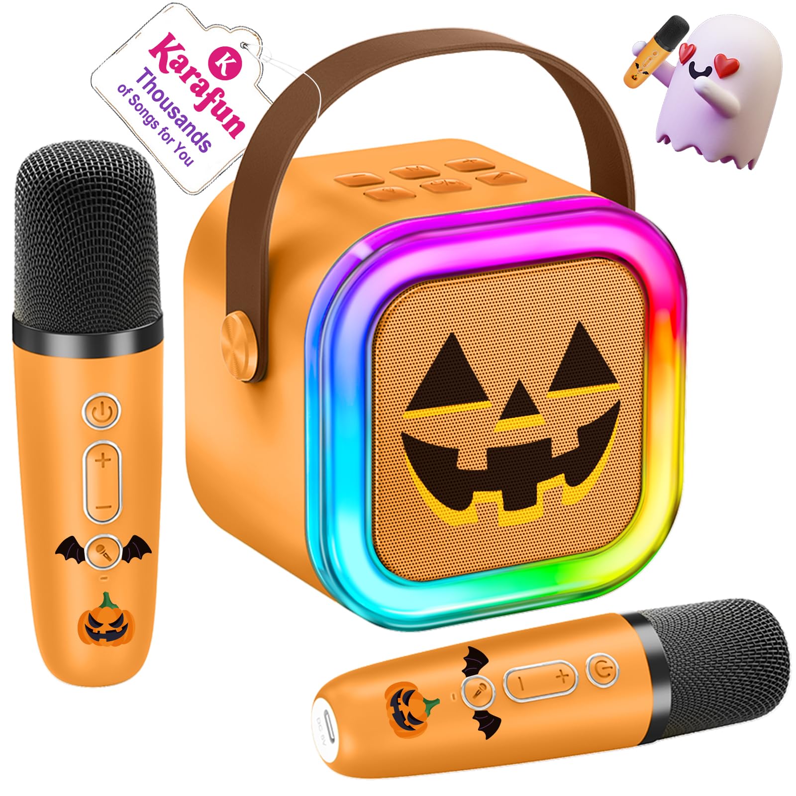 Halloween Karaoke Machine for Kids Birthday, Gifts Toys for Girls Ages 3-12 | 2 