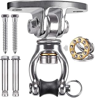 SELEWARE 360° Swivel Swing Hanger Stainless Steel 304 Heavy Duty Yoga Hanger with 4 Screw for Concrete Wooden Hanging Hardware for Playground Porch Swing Sandbag Hammock Chair
