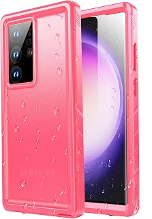 SPORTLINK for Samsung Galaxy S23 Ultra Waterproof 360 Full Body Case, Pink
