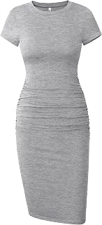 Missufe Vestito tubino aderente aderente al ginocchio con lunghezza al ginocchio (grigio, X-Small/Small)