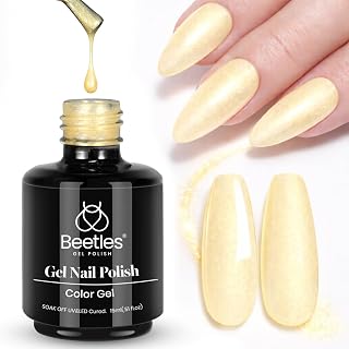 Beetles Yellow Gel Nail Polish, 15ML Shimmer Glitter Butter Yellow