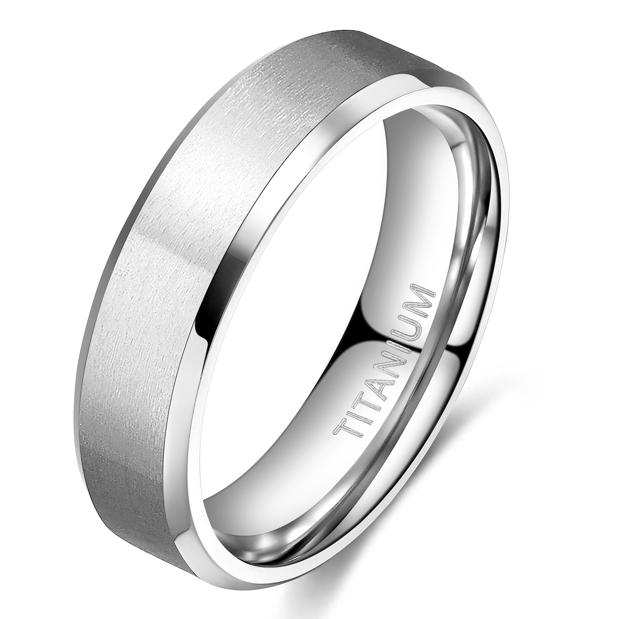 TIGRADE Titanium Rings 4MM 6MM 8MM 10MM Wedding Band in Comfort Fit Matte for Me