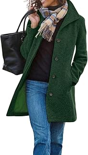 CHARTOU Women's Casual Thick Wool Blend Stand Collar Coat