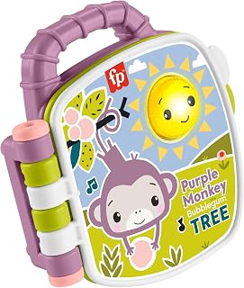 Fisher-Price Purple Monkey Musical Storybook | Baby Toy, Lights, Music & Sounds, Infants & Toddlers Ages 6+ Months